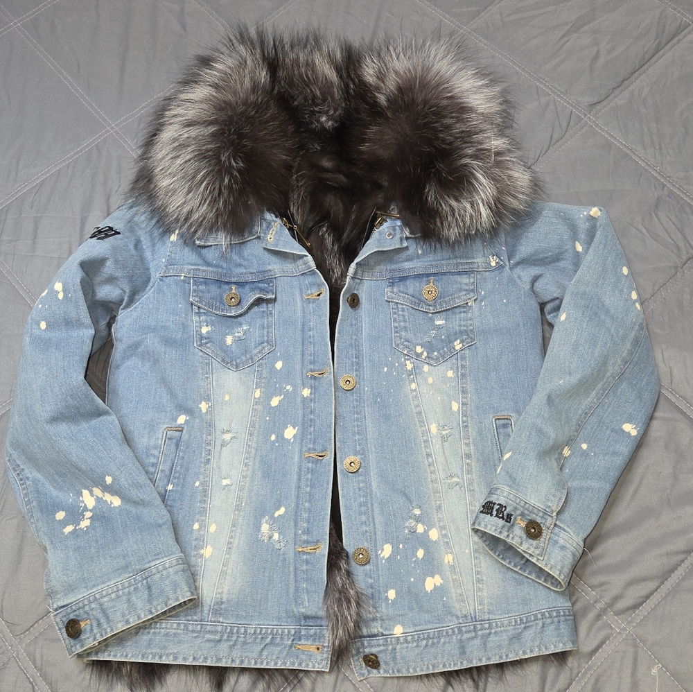 Jean Jacket With Fur Linen